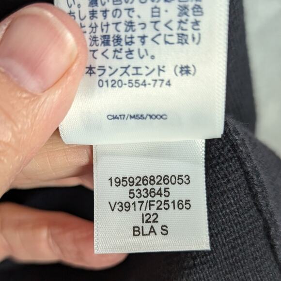 Lands End Cardigan Sweater Mens Small Faded Black Button Front Grandpa Preppy - Picture 10 of 10